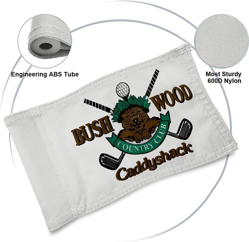 2BUT Standard Bushwood Country Club Golf Pin Flag Practic Putting Green Golf Flag For Backyard Garden Double-Sewn 600D Nylon Miniature Pin Flag Regulation Tube Flag(BWD 20"X13") - Image 3
